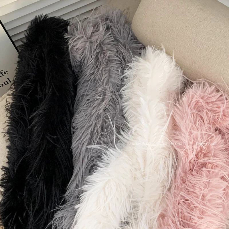 Fluffy Thick Scarf Women Plush Long Strip Scarf Shawl Scarf - Tophatter Daily Deals