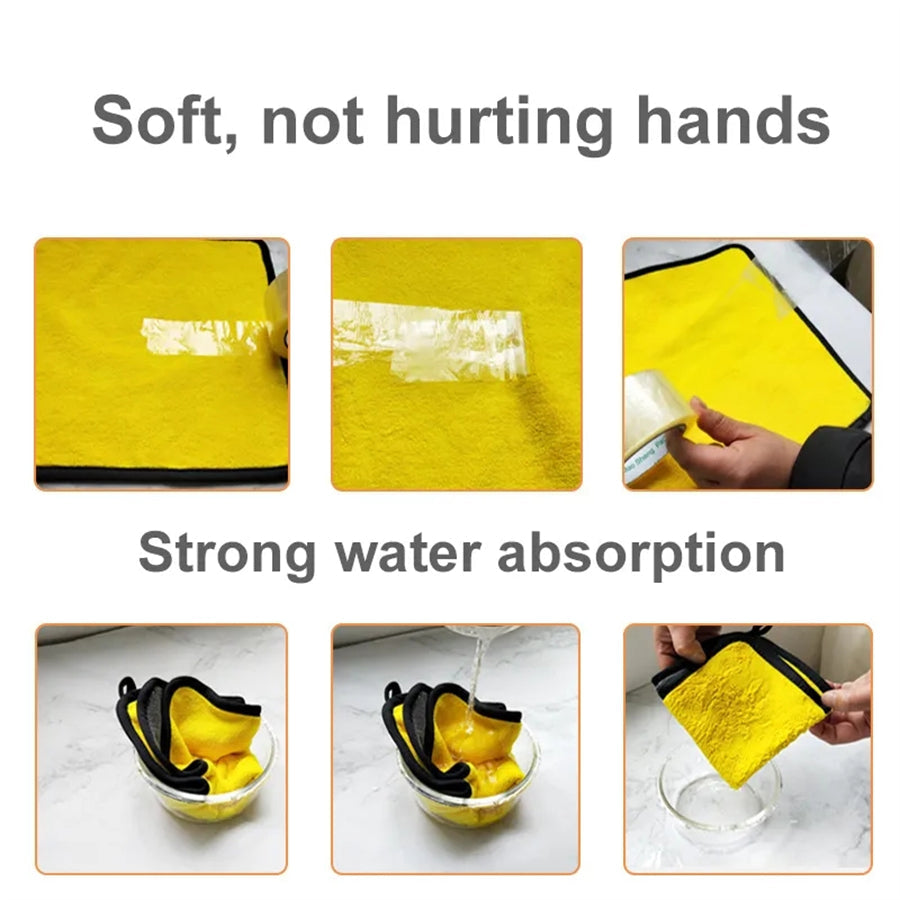 Thick Soft Car Drying Cloth 6-Piece Car and Motorcycle Accessories - Tophatter Daily Deals