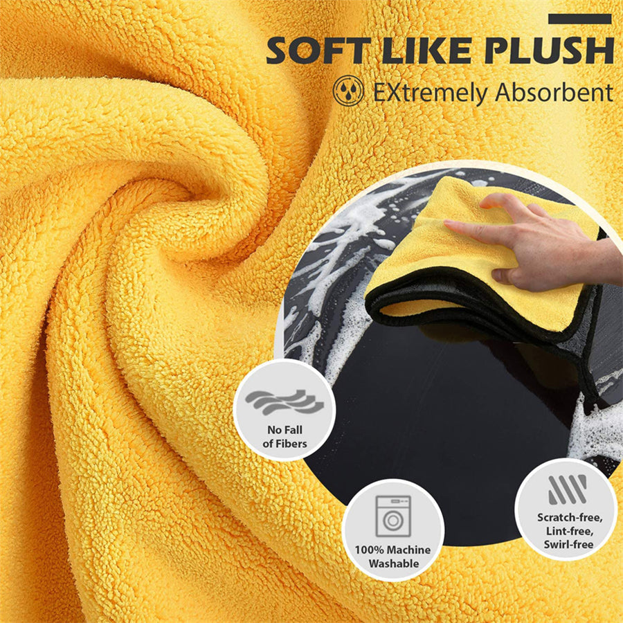 Thick Soft Car Drying Cloth 6-Piece Car and Motorcycle Accessories - Tophatter Daily Deals