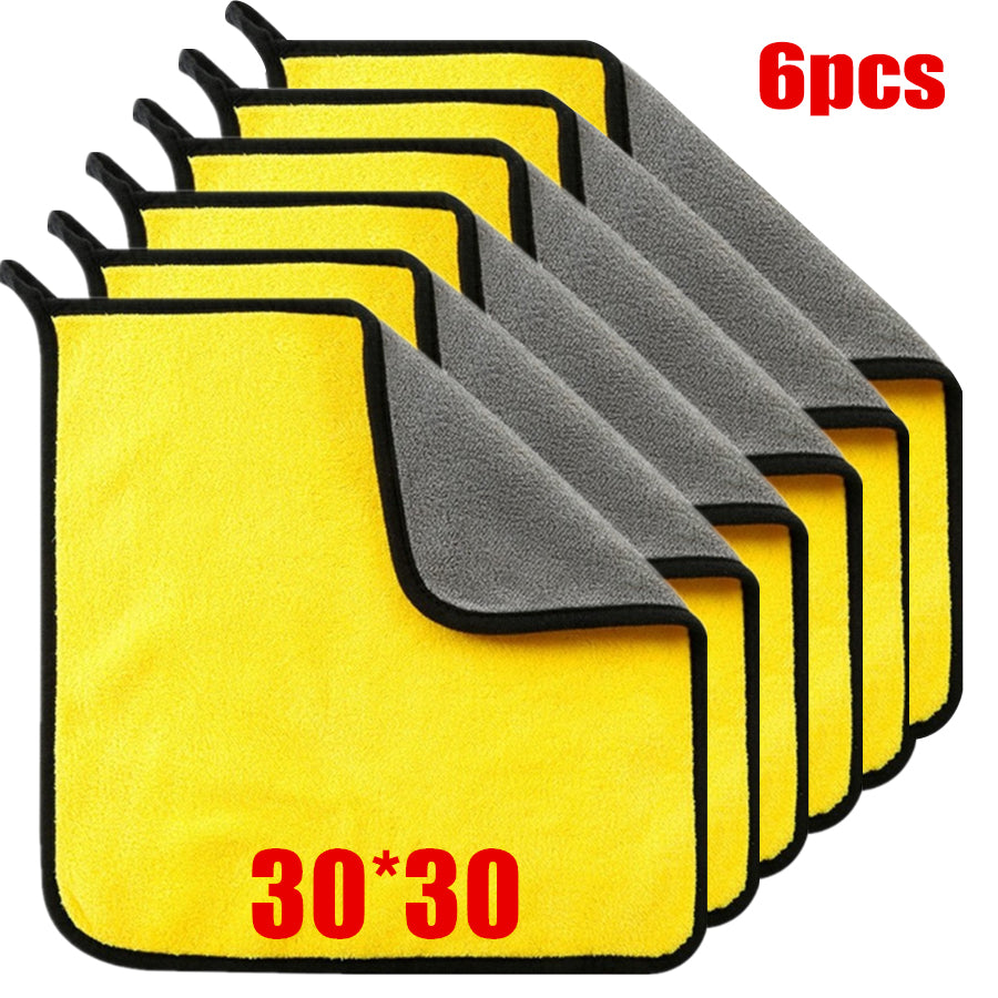 Thick Soft Car Drying Cloth 6-Piece 30x30 6pc Car and Motorcycle Accessories - Tophatter Daily Deals