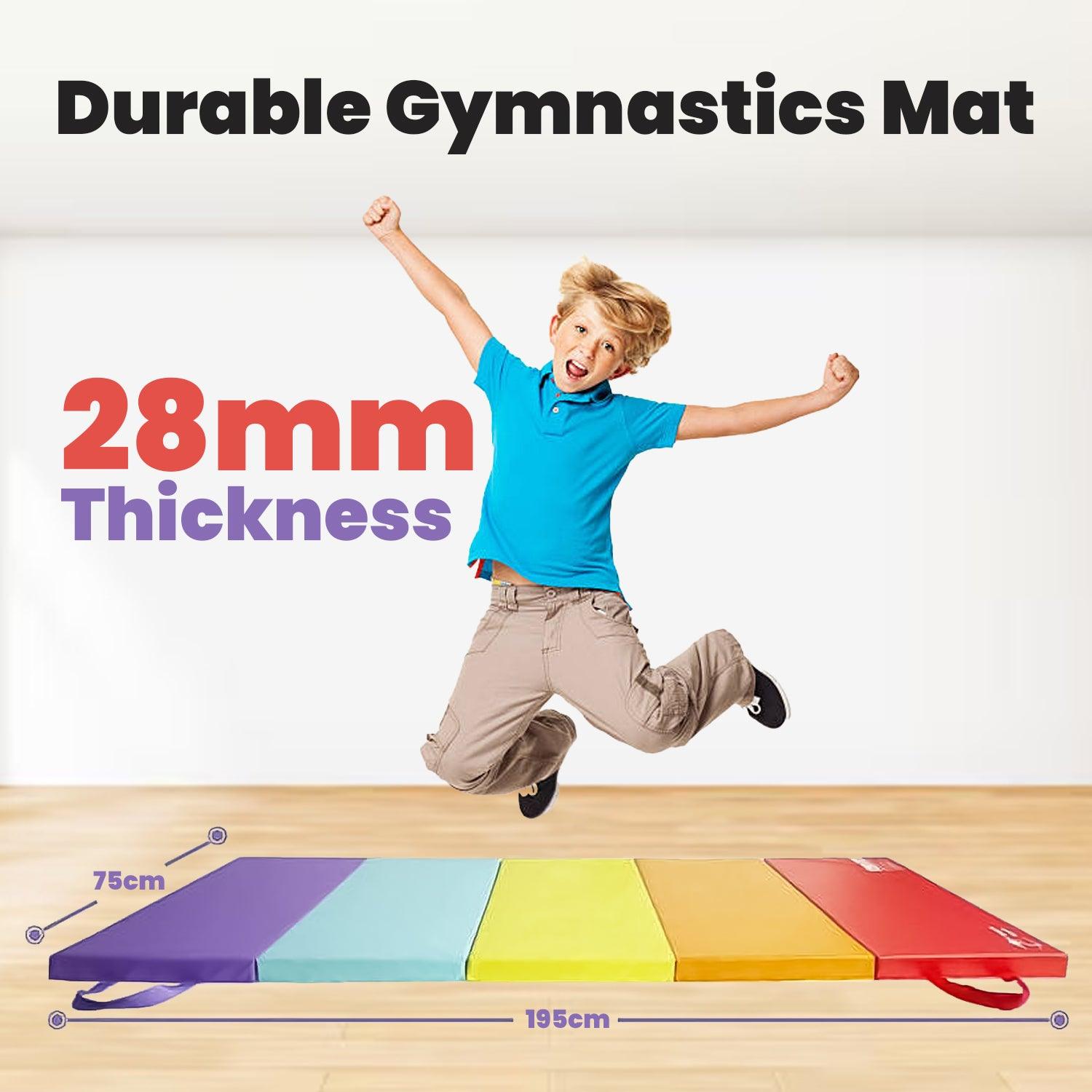 Thick Exercise Mat - 5-panel Folding Gymnastics Tumbling Mat With Carrying Handles Exercise & Fitness - Tophatter Daily Deals
