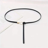 Thin Leather Belt Female Bow Leisure Belts Black Belts & Ties - Tophatter Daily Deals