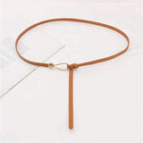 Thin Leather Belt Female Bow Leisure Belts Camel Belts & Ties - Tophatter Daily Deals