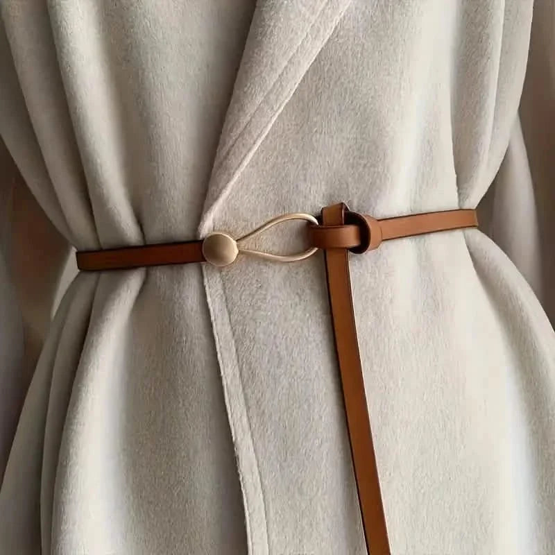 Thin Leather Belt Female Bow Leisure Belts Belts & Ties - Tophatter Daily Deals