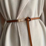 Thin Leather Belt Female Bow Leisure Belts Belts & Ties - Tophatter Daily Deals