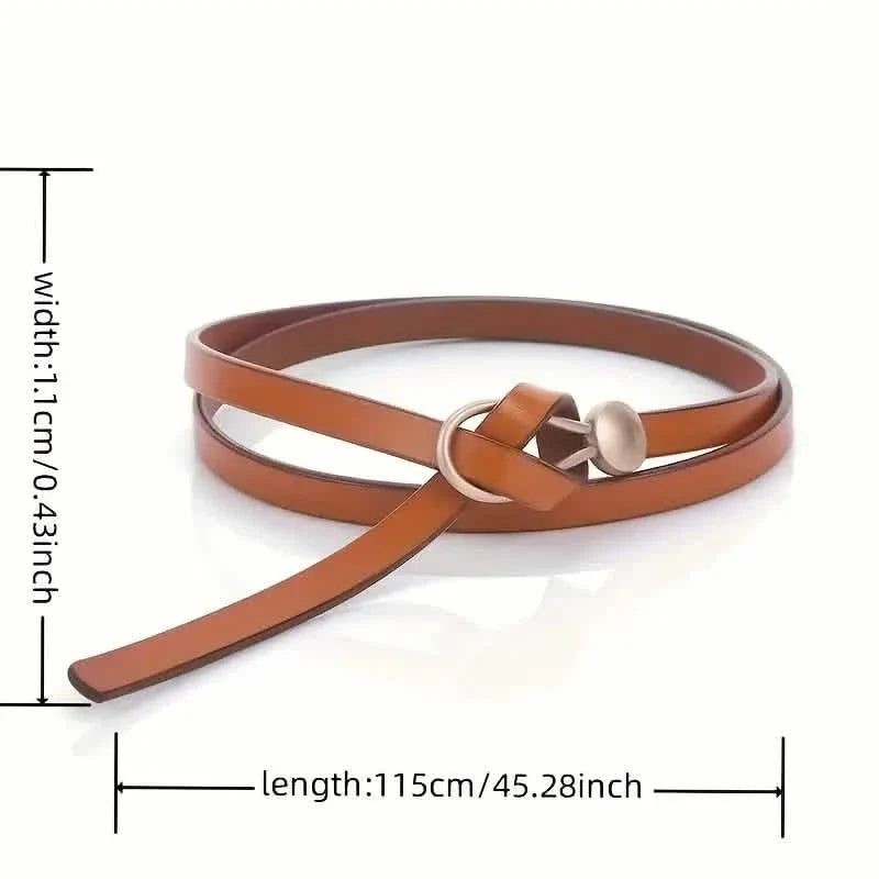 Thin Leather Belt Female Bow Leisure Belts Belts & Ties - Tophatter Daily Deals