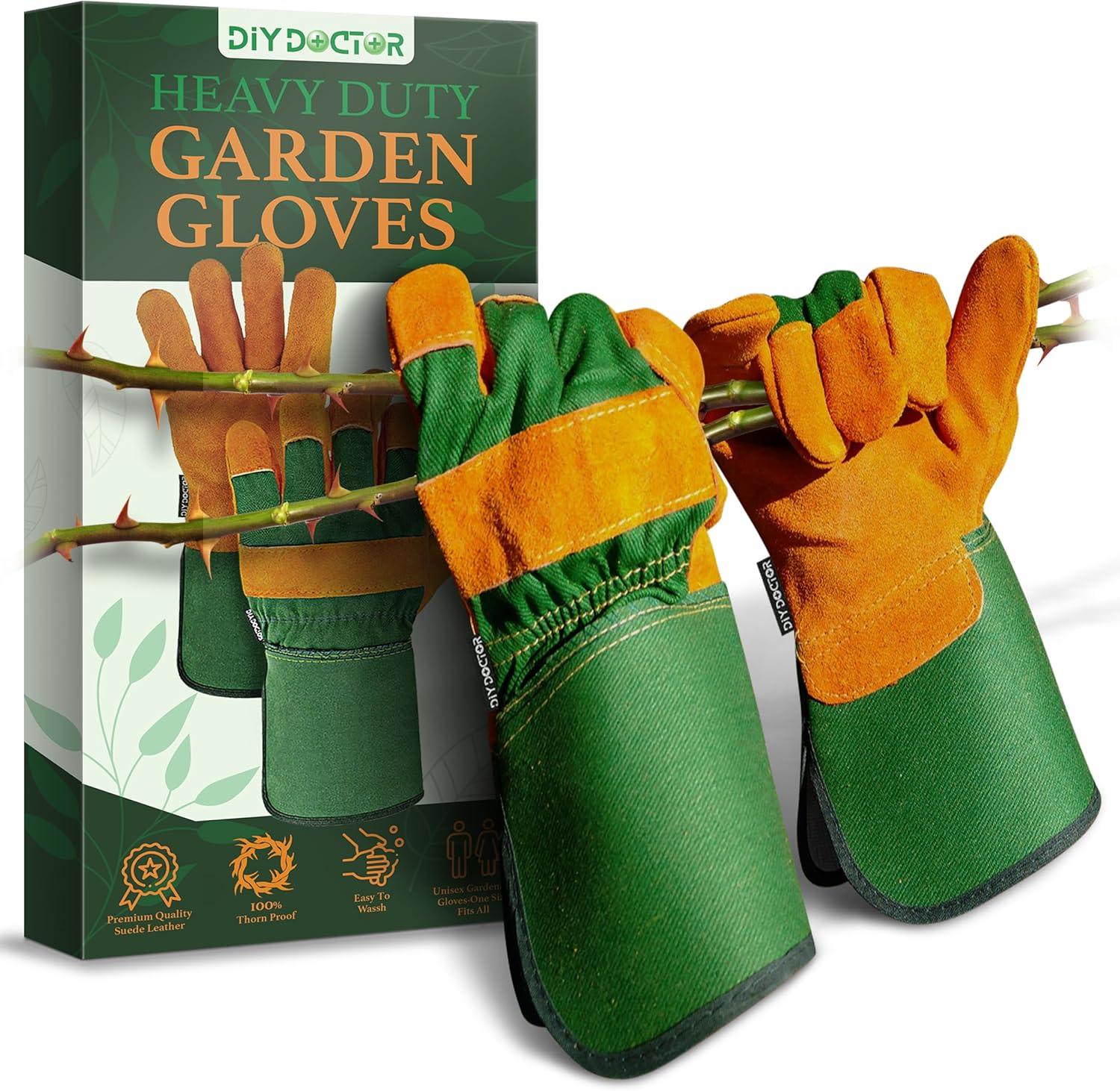 Thorn Proof Garden Gloves - Leather Gardening Gloves Thorn Proof Ladies Men Safety Suede Heavy Duty Garden Home - Tophatter Daily Deals
