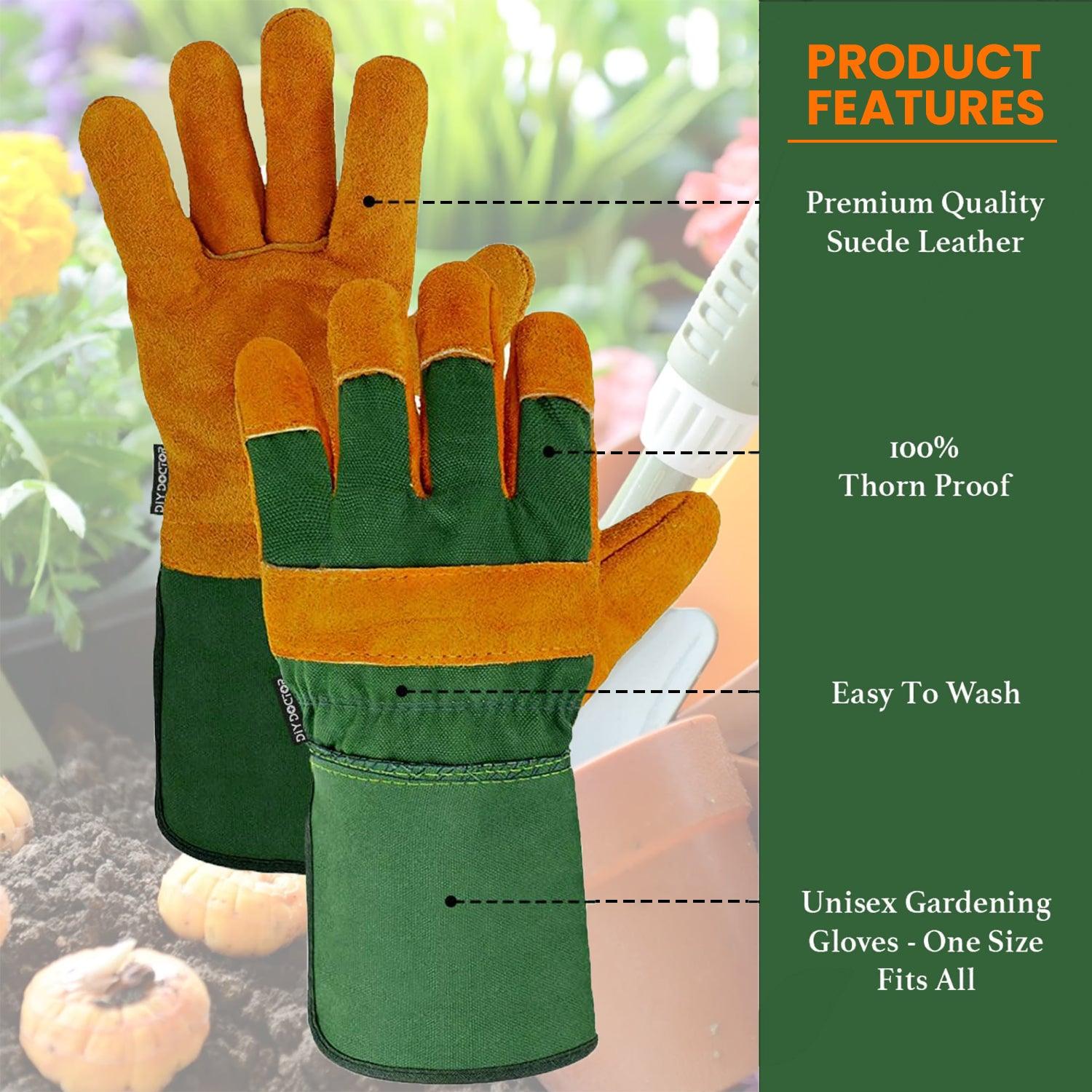 Thorn Proof Garden Gloves - Leather Gardening Gloves Thorn Proof Ladies Men Safety Suede Heavy Duty Garden Home - Tophatter Daily Deals