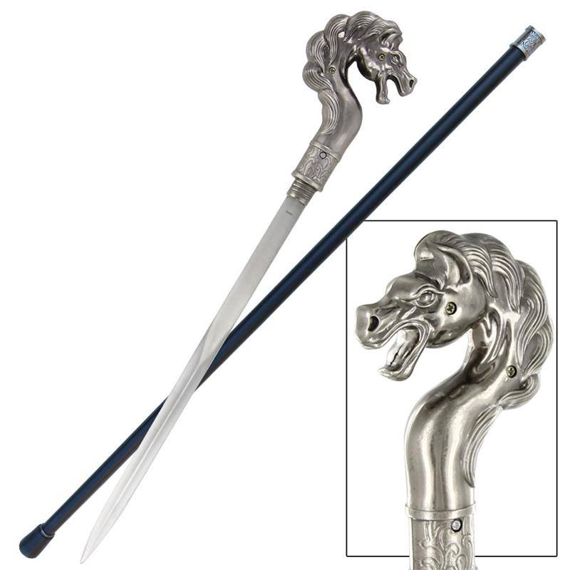 Arabian Horse Head Walking Sword Cane - TOPHATTER'S ARMORY DEALS Collectible Weapons - Tophatter Daily Deals