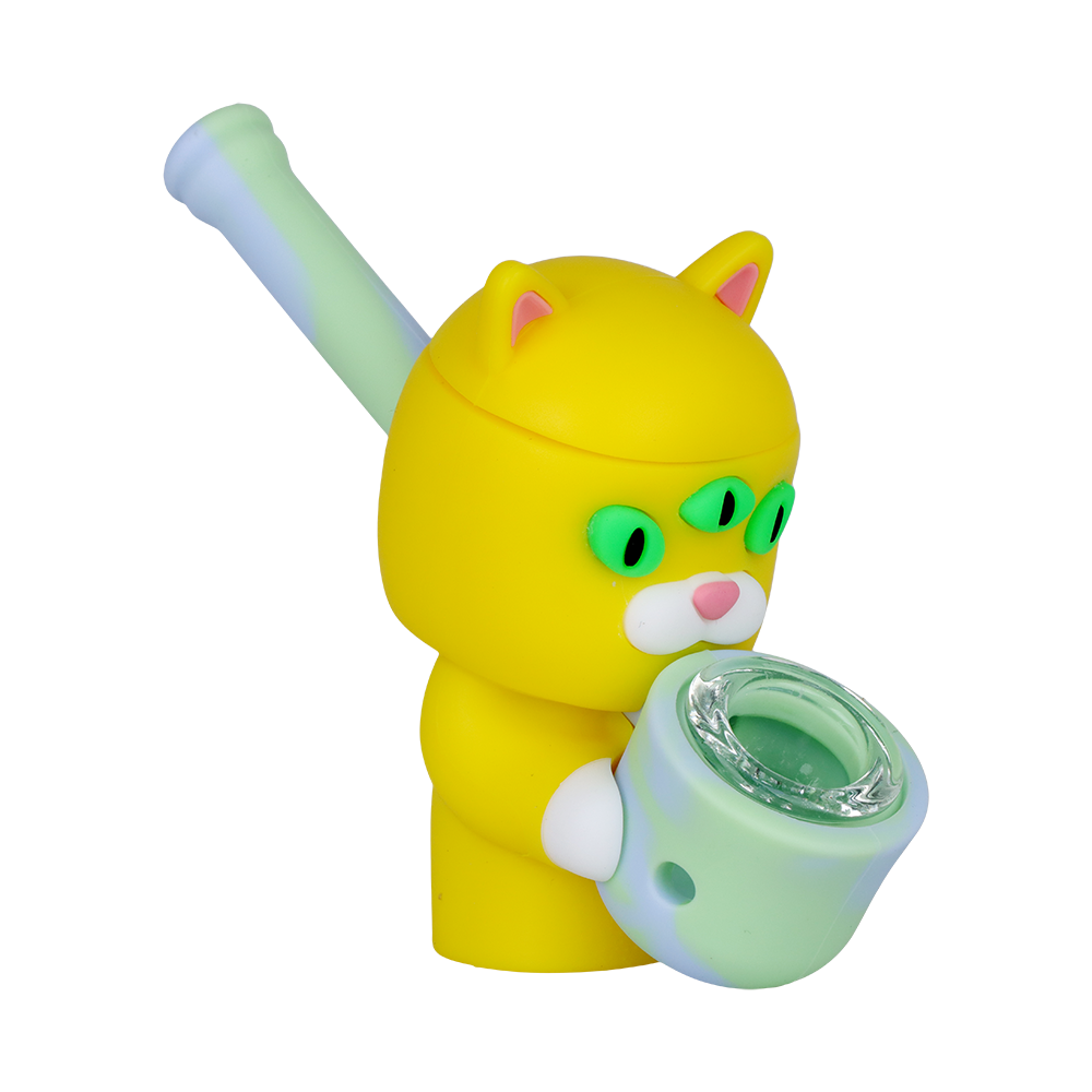 Three-Eyed Cat Secret Stash Silicone Hand Pipe Hand Pipes - Tophatter Daily Deals