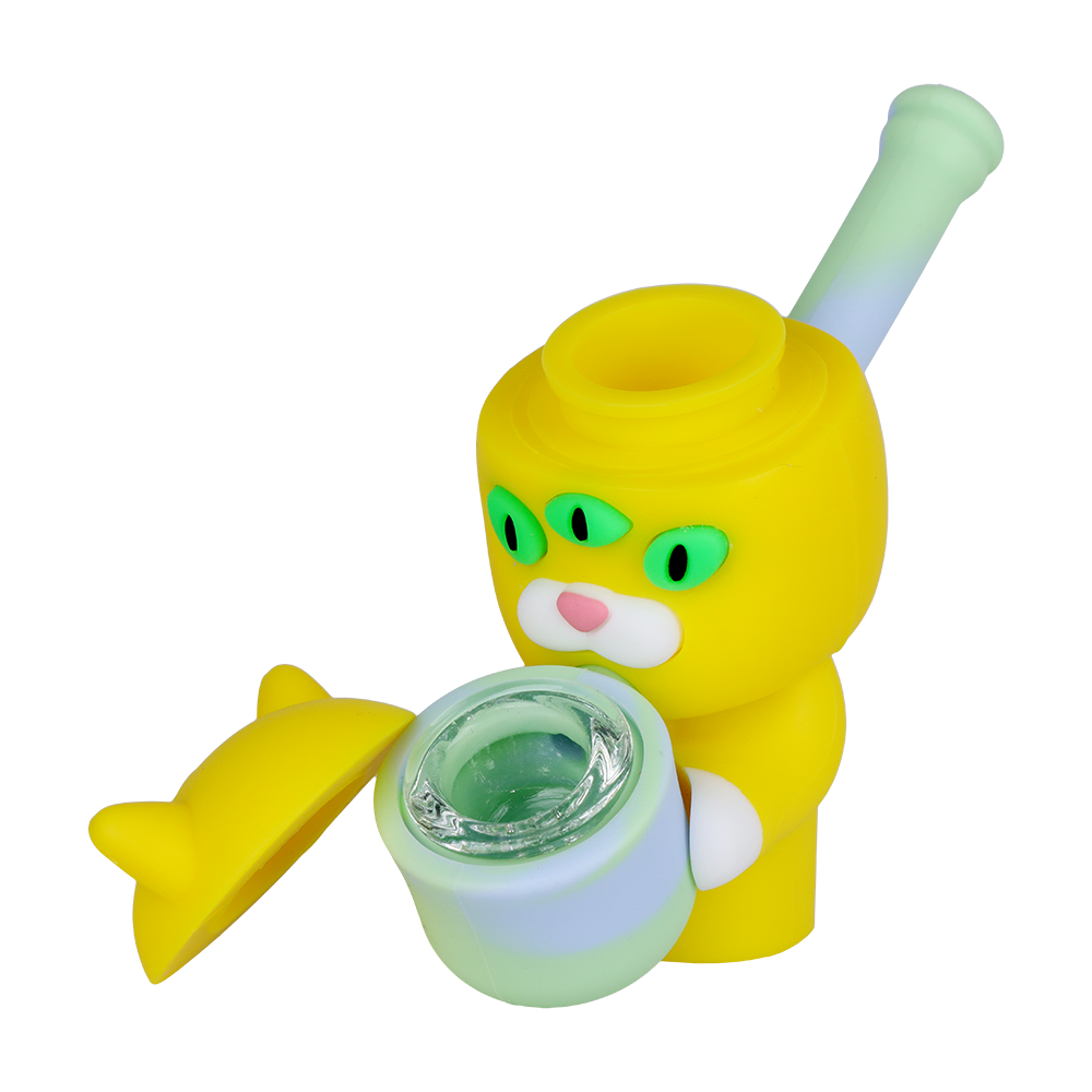 Three-Eyed Cat Secret Stash Silicone Hand Pipe Hand Pipes - Tophatter Daily Deals