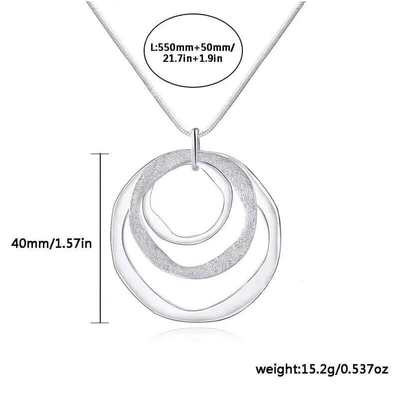Three Rings Design Pendant Necklace Necklaces - Tophatter Daily Deals