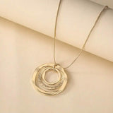 Three Rings Design Pendant Necklace Gold Necklaces - Tophatter Daily Deals