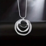 Three Rings Design Pendant Necklace Silver Necklaces - Tophatter Daily Deals