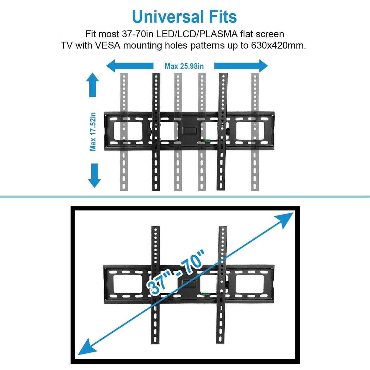 Tilt TV Wall Mount Bracket for 37"-70" LED/LCD/PLASMA Flat TV TV & Video - Tophatter Daily Deals