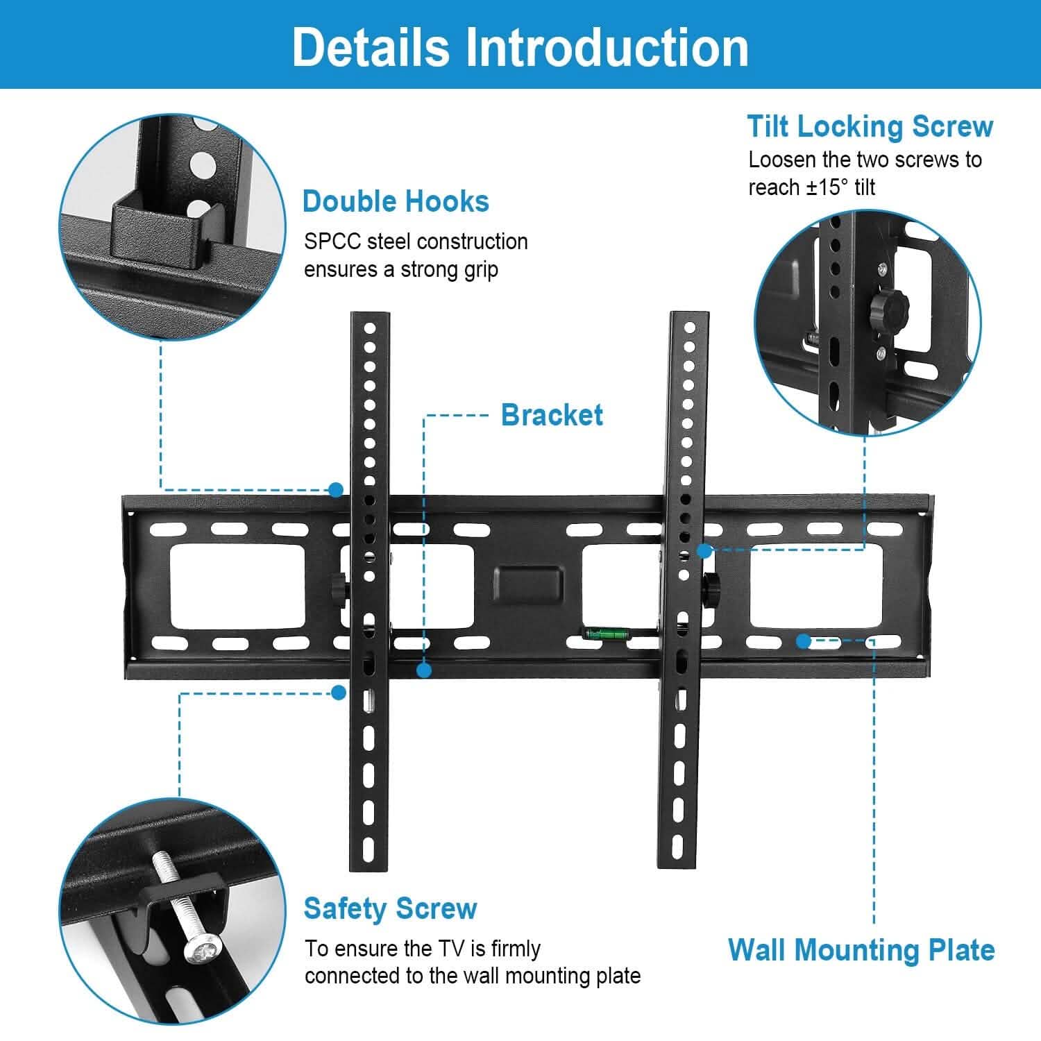 Tilt TV Wall Mount Bracket for 37"-70" LED/LCD/PLASMA Flat TV TV & Video - Tophatter Daily Deals