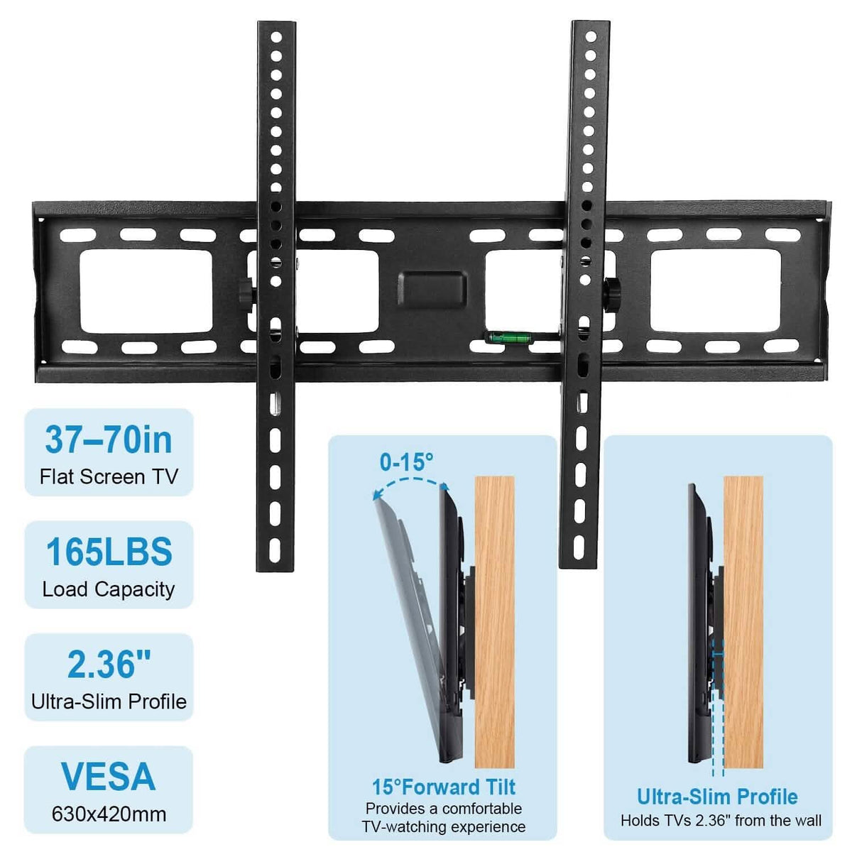 Tilt TV Wall Mount Bracket for 37"-70" LED/LCD/PLASMA Flat TV TV & Video - Tophatter Daily Deals