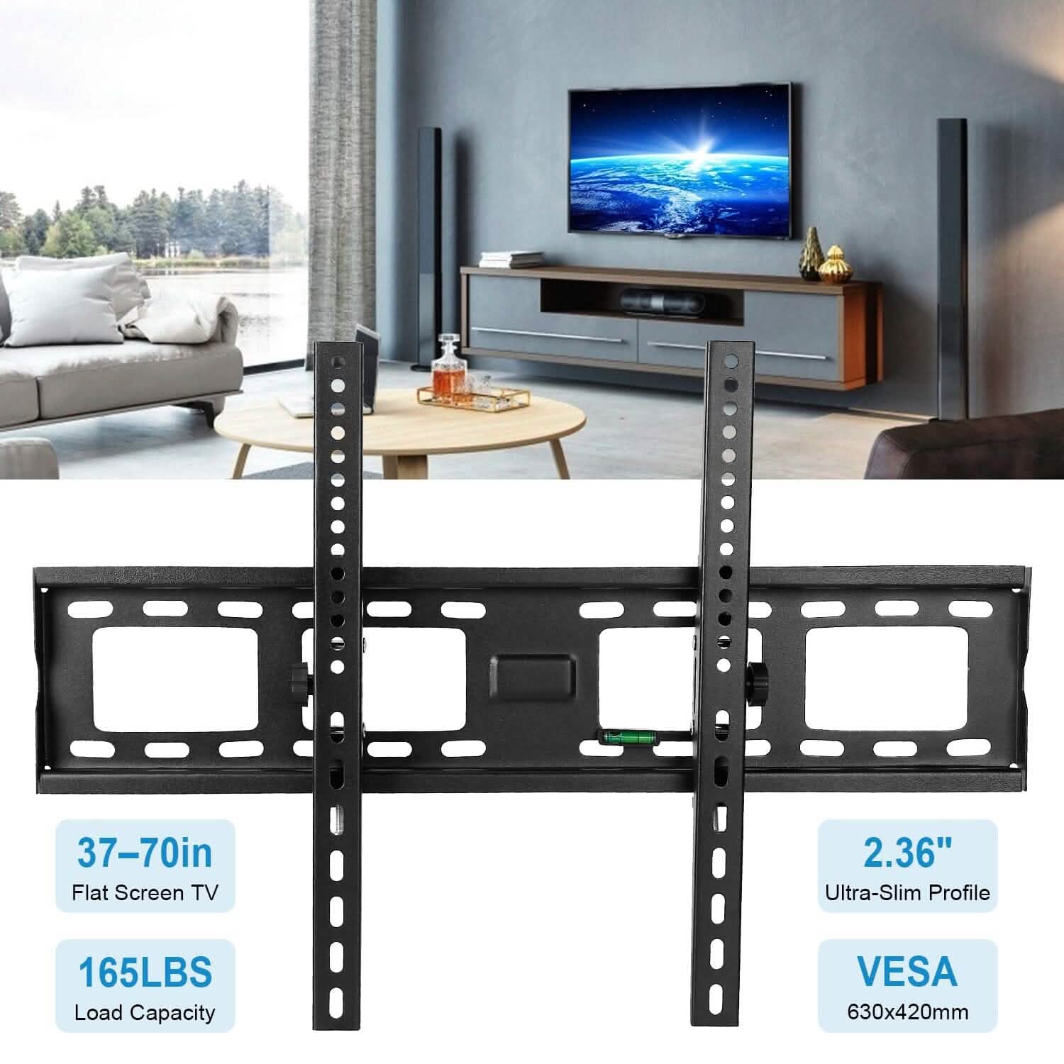 Tilt TV Wall Mount Bracket for 37"-70" LED/LCD/PLASMA Flat TV TV & Video - Tophatter Daily Deals