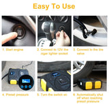 Tire Inflator 12V DC 120W 150PSI with LCD Electric Air Compressor Automotive - Tophatter Daily Deals