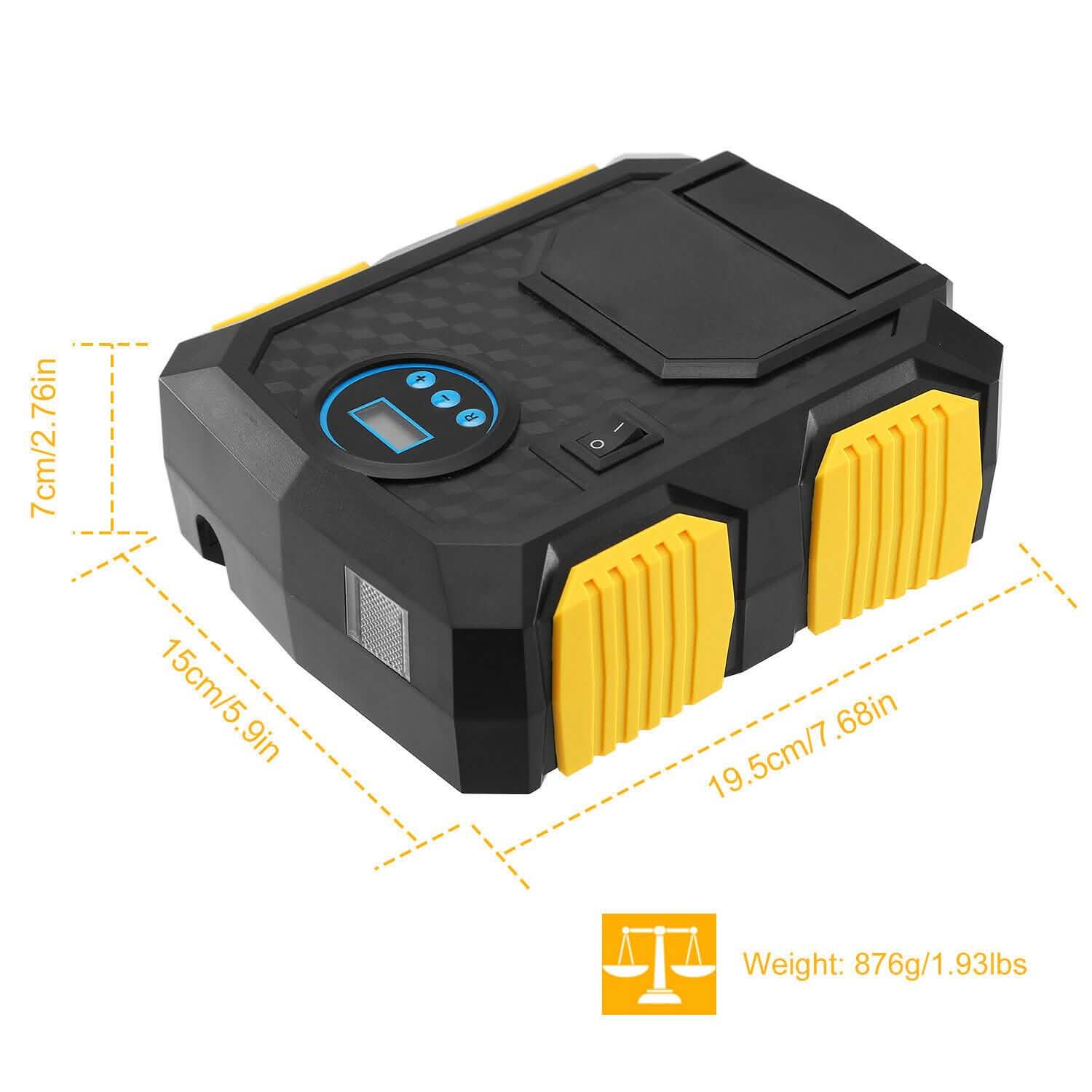 Tire Inflator 12V DC 120W 150PSI with LCD Electric Air Compressor Automotive - Tophatter Daily Deals