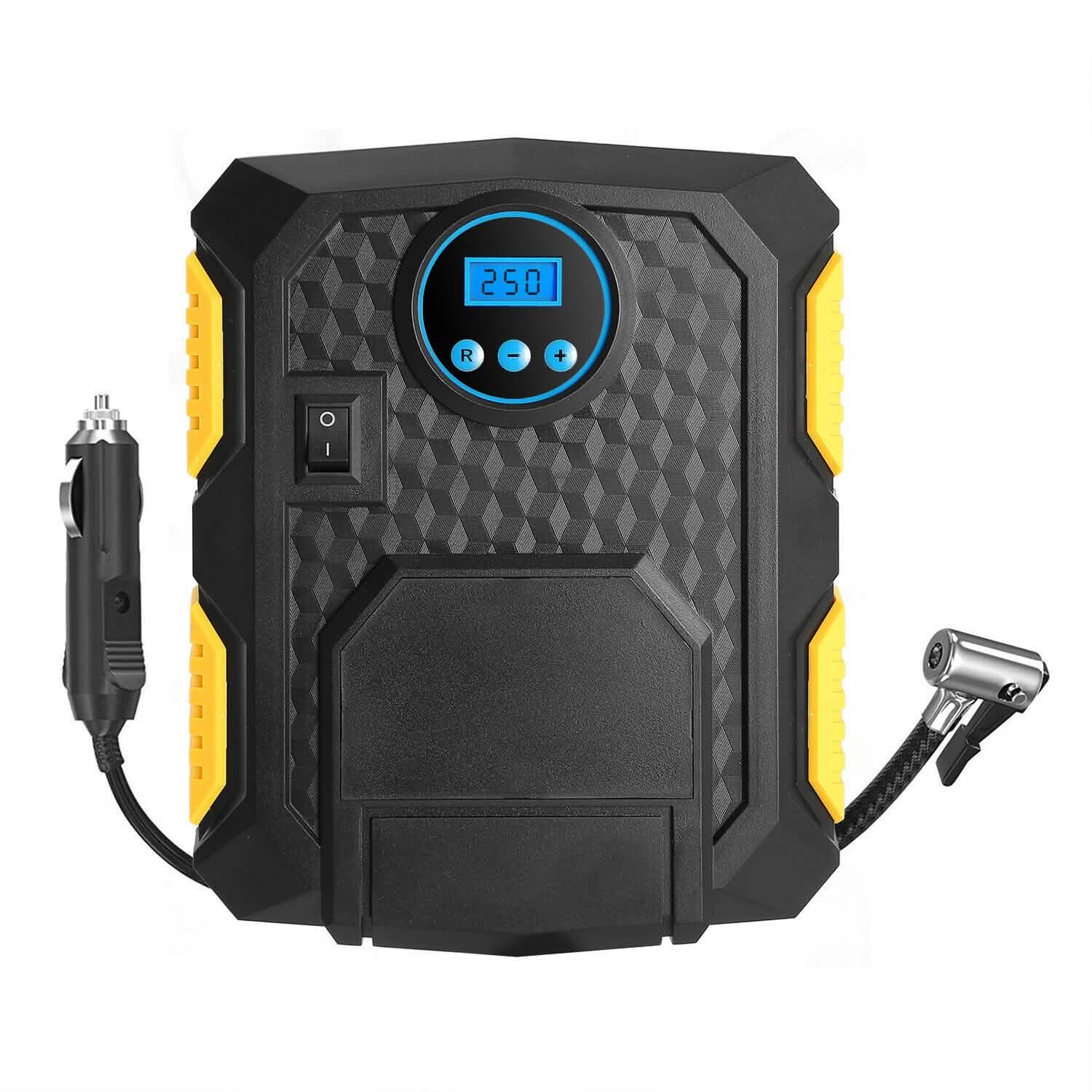 Tire Inflator 12V DC 120W 150PSI with LCD Electric Air Compressor Automotive - Tophatter Daily Deals