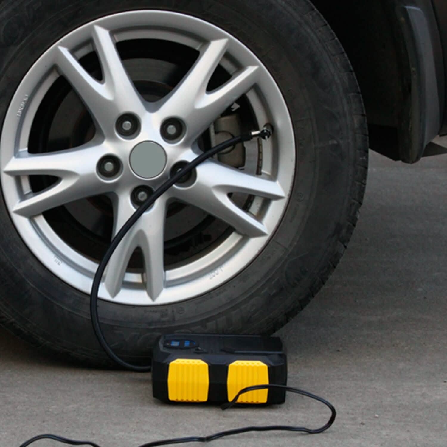 Tire Inflator 12V DC 120W 150PSI with LCD Electric Air Compressor Automotive - Tophatter Daily Deals