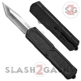 Titan OTF Dual Action Black Automatic Knife Tanto Satin Serrated Plain Edge Knife-OTF - Tophatter Daily Deals
