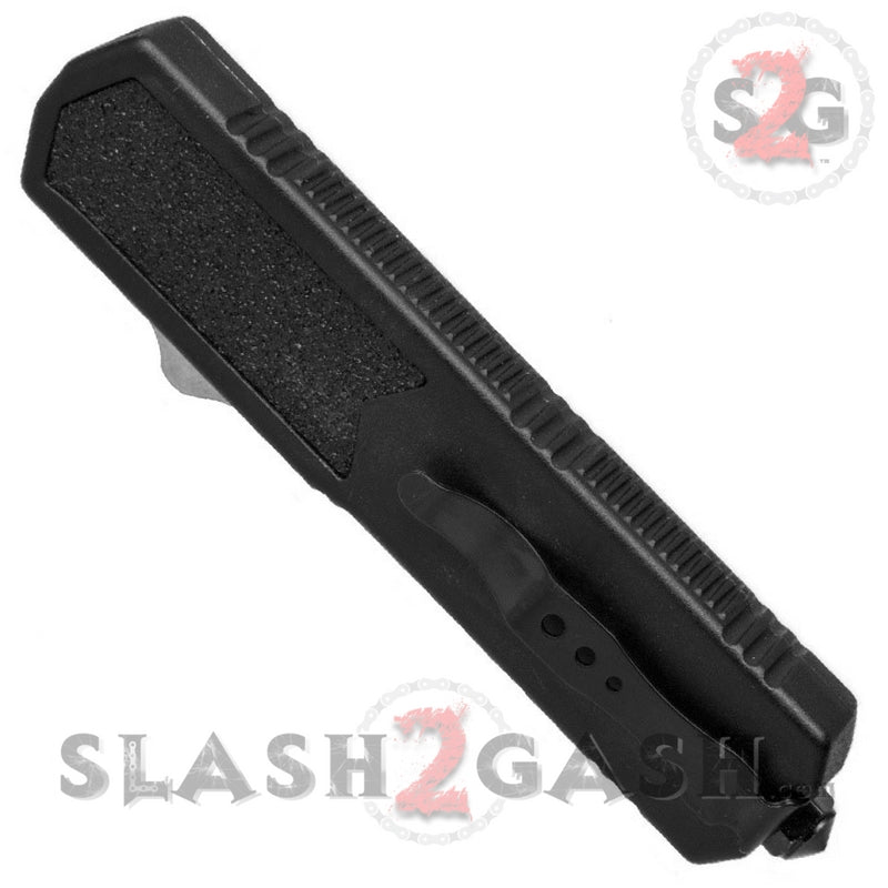 Titan OTF Automatic Knife Dual Action Black Tactical Plain Edge Dagger Knife-OTF - Tophatter Daily Deals