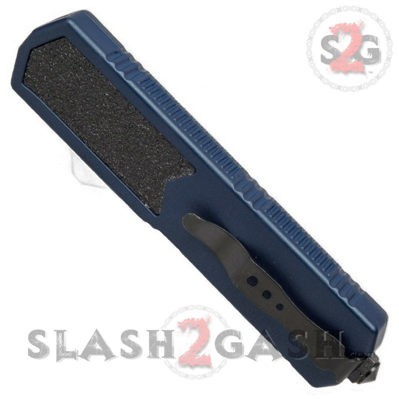 Titan OTF Dual Action Blue Tactical Automatic Knife Tanto Serrated Knife-OTF - Tophatter Daily Deals