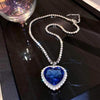 Titanic Heart of The Ocean Sapphire Crystal Necklace Silver Plated (Replica) - Tophatter's Smashing Daily Deals | Shop Like a Billionaire