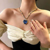 Titanic Heart of The Ocean Sapphire Crystal Necklace Silver Plated (Replica) Necklaces - Tophatter Daily Deals