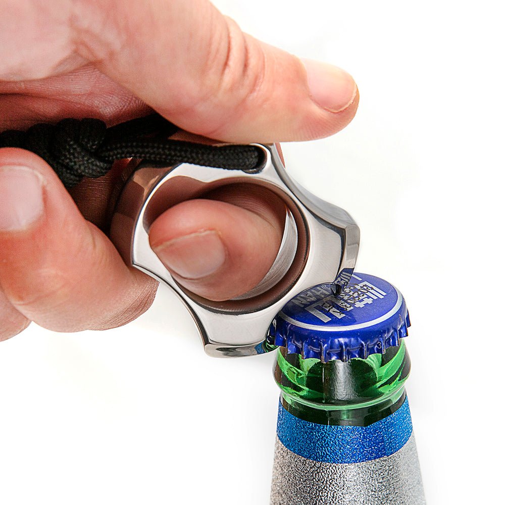 TC21 Titanium Self Defense Ring Bottle Opener Brass Knuckles - Tophatter Daily Deals