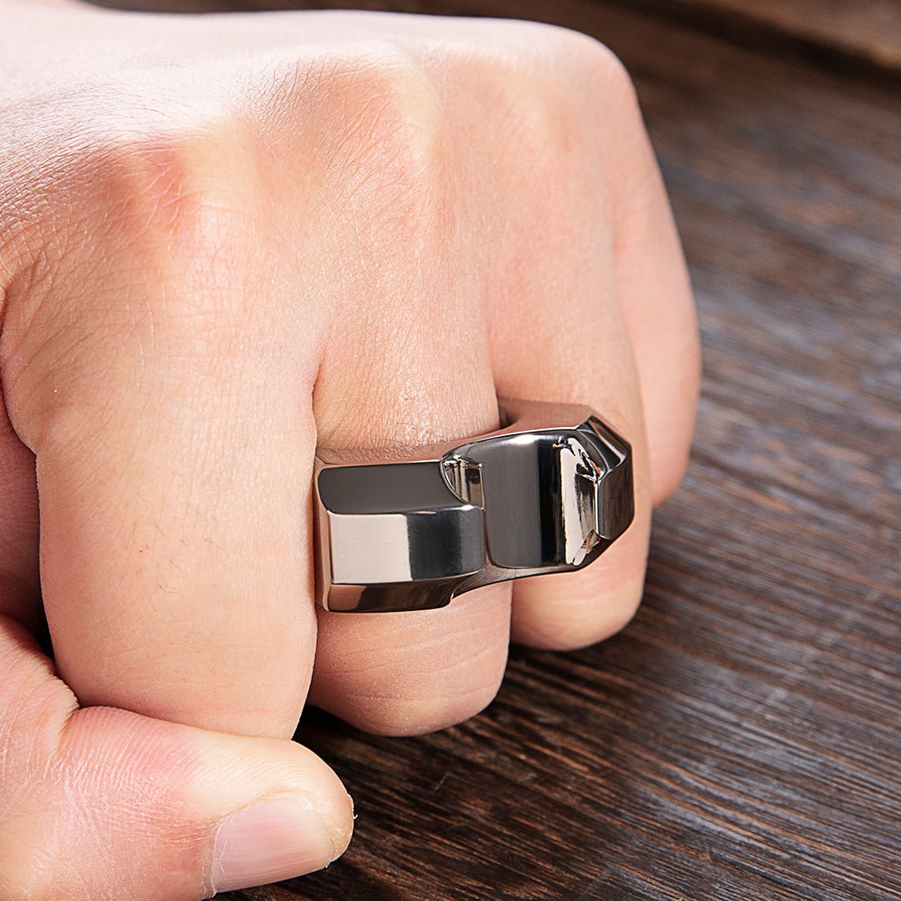 TC21 Titanium Self Defense Ring Bottle Opener Brass Knuckles - Tophatter Daily Deals