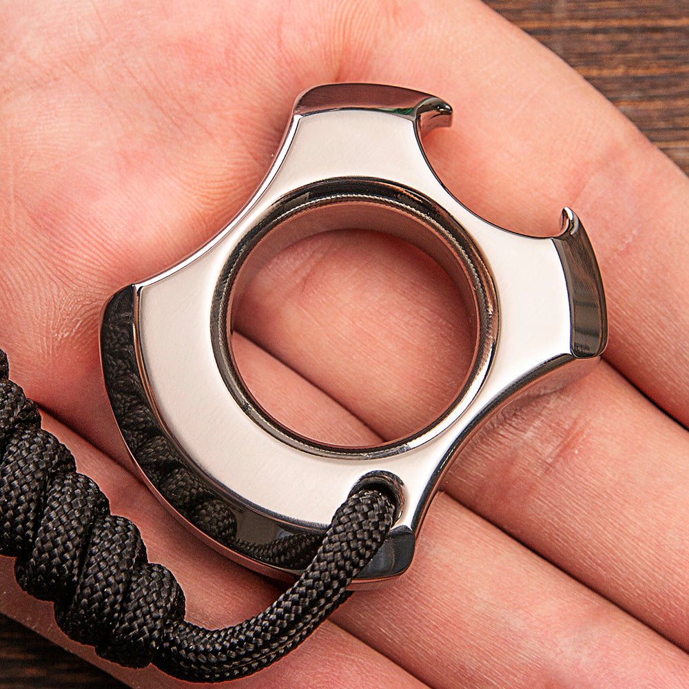 TC21 Titanium Self Defense Ring Bottle Opener Brass Knuckles - Tophatter Daily Deals