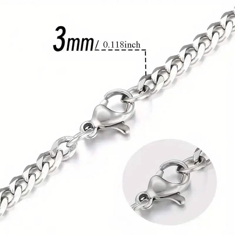 Titanium Stainless Steel Trendy Necklace Cuban Chain with Lobster Clasp Men's Jewelry - Tophatter Daily Deals