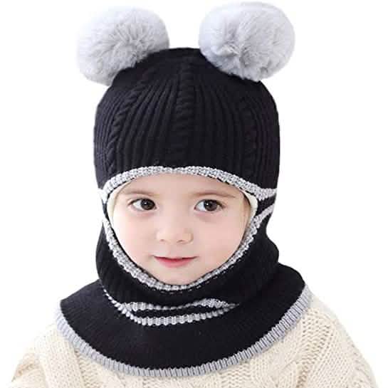 Toddler Fleece Lined Winter Bear Hat Black Kids' & Baby Clothing - Tophatter Daily Deals