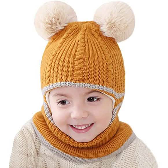 Toddler Fleece Lined Winter Bear Hat Yellow Kids' & Baby Clothing - Tophatter Daily Deals