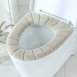 Toilet Seat Soft Thick Washable Cover Pad Protector Beige Bath - Tophatter Daily Deals