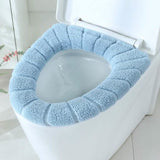 Toilet Seat Soft Thick Washable Cover Pad Protector Blue Bath - Tophatter Daily Deals