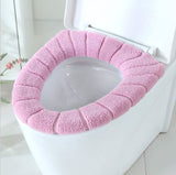 Toilet Seat Soft Thick Washable Cover Pad Protector Pink Bath - Tophatter Daily Deals