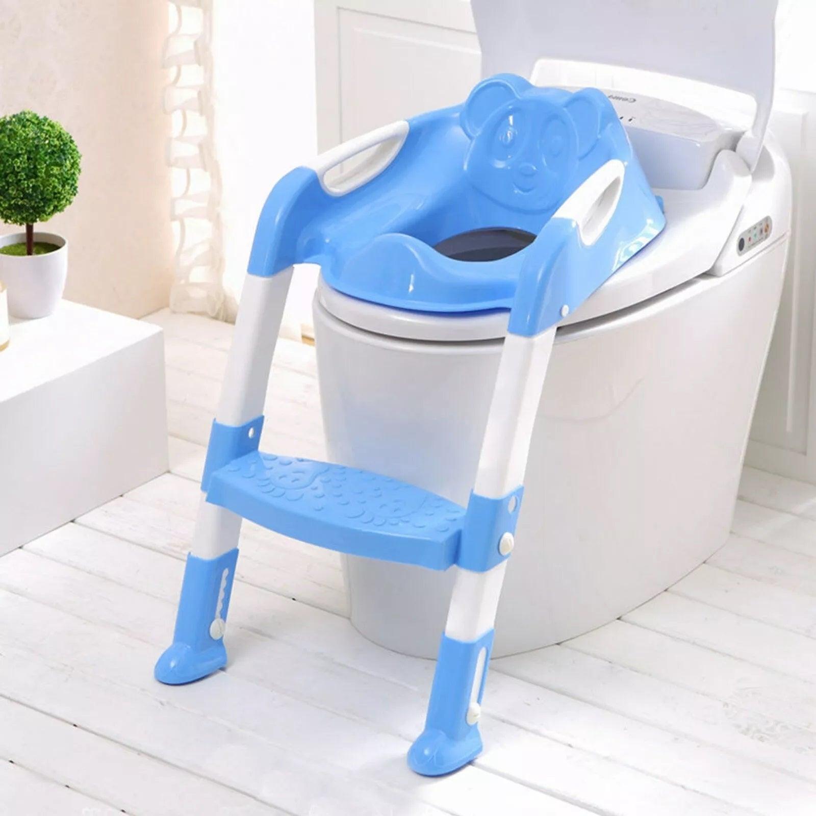 Potty Toilet Training Seat - Foldable Children Toilet Seat & Ladder Training Step Up Down Stool Home - Tophatter Daily Deals