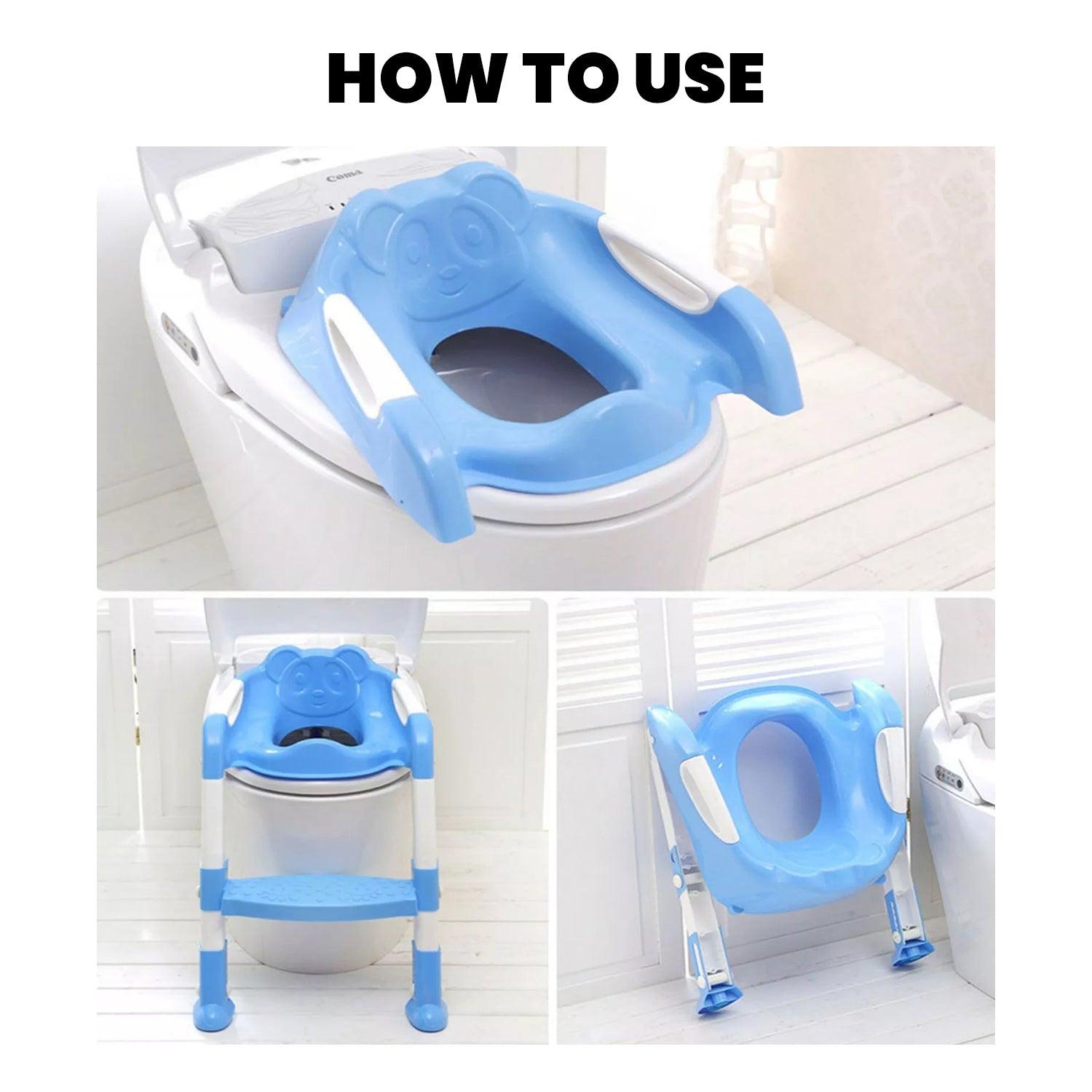 Potty Toilet Training Seat - Foldable Children Toilet Seat & Ladder Training Step Up Down Stool Home - Tophatter Daily Deals
