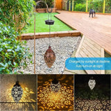 Tomshine Solar Lantern LED Moroccan Garden Lights Metal Lamp Waterproof Solar Outdoor Lights - Tophatter Daily Deals