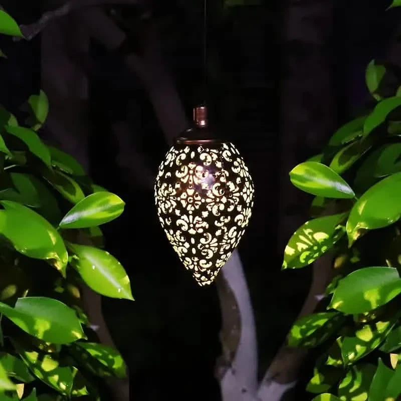 Tomshine Solar Lantern LED Moroccan Garden Lights Metal Lamp Waterproof Solar Outdoor Lights - Tophatter Daily Deals