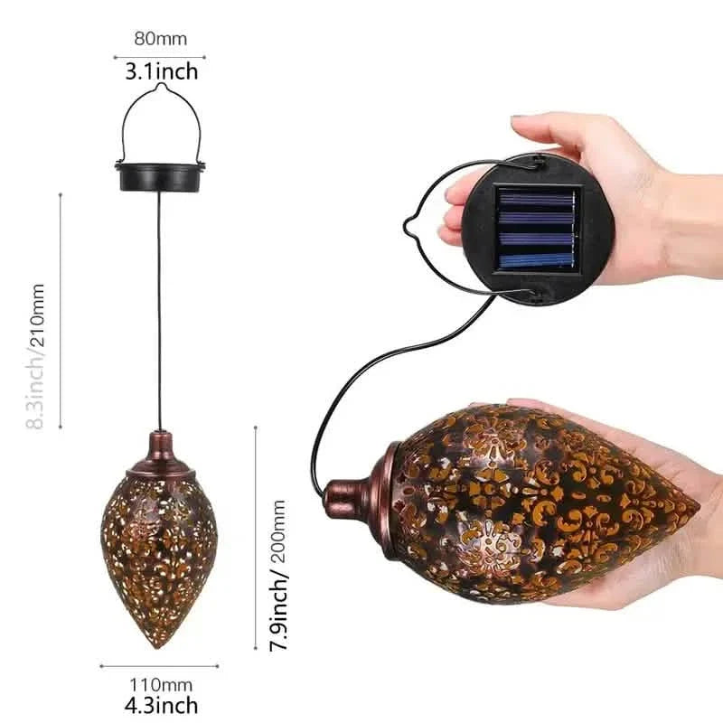 Tomshine Solar Lantern LED Moroccan Garden Lights Metal Lamp Waterproof Solar Outdoor Lights - Tophatter Daily Deals