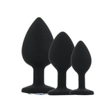 Toosh Silicone Butt Plug Set of 3 Small to Large – Jewelled Base Butt Plug > Anal Range > Butt Plug Kits - Tophatter Daily Deals