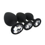 Toosh Silicone Butt Plug Set of 3 Small to Large – Jewelled Base Butt Plug > Anal Range > Butt Plug Kits - Tophatter Daily Deals