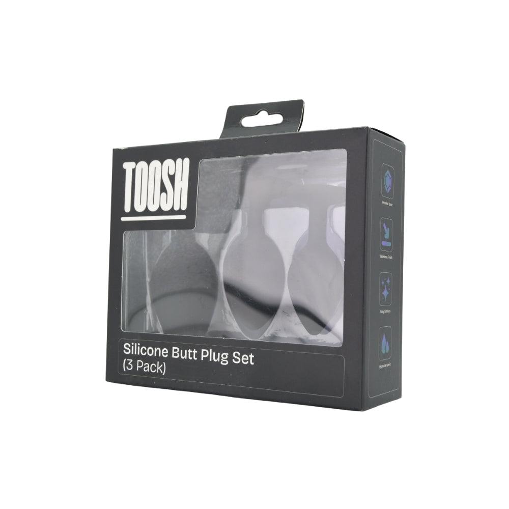 Toosh Silicone Butt Plug Set of 3 Small to Large – Jewelled Base Butt Plug > Anal Range > Butt Plug Kits - Tophatter Daily Deals