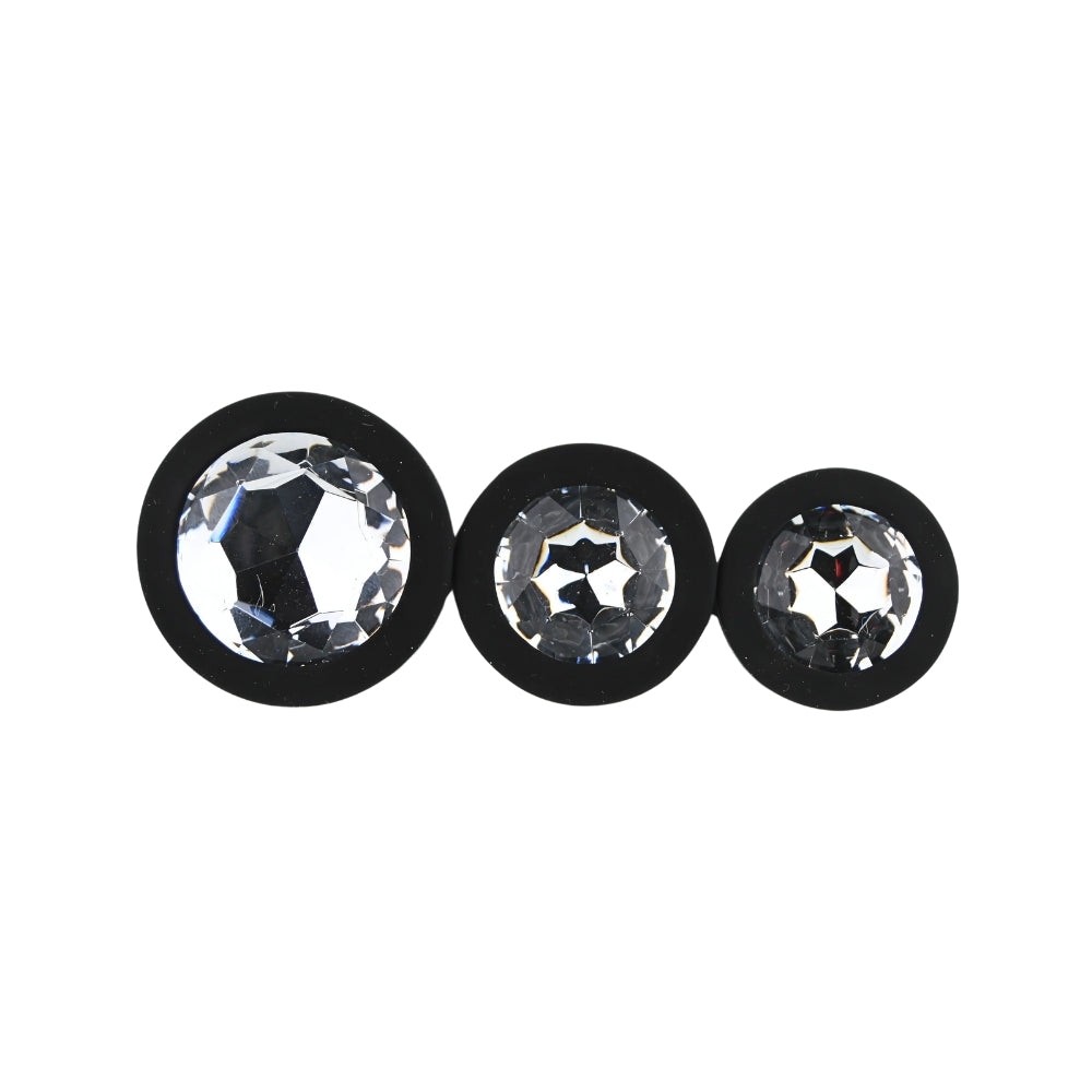 Toosh Silicone Butt Plug Set of 3 Small to Large – Jewelled Base Butt Plug > Anal Range > Butt Plug Kits - Tophatter Daily Deals