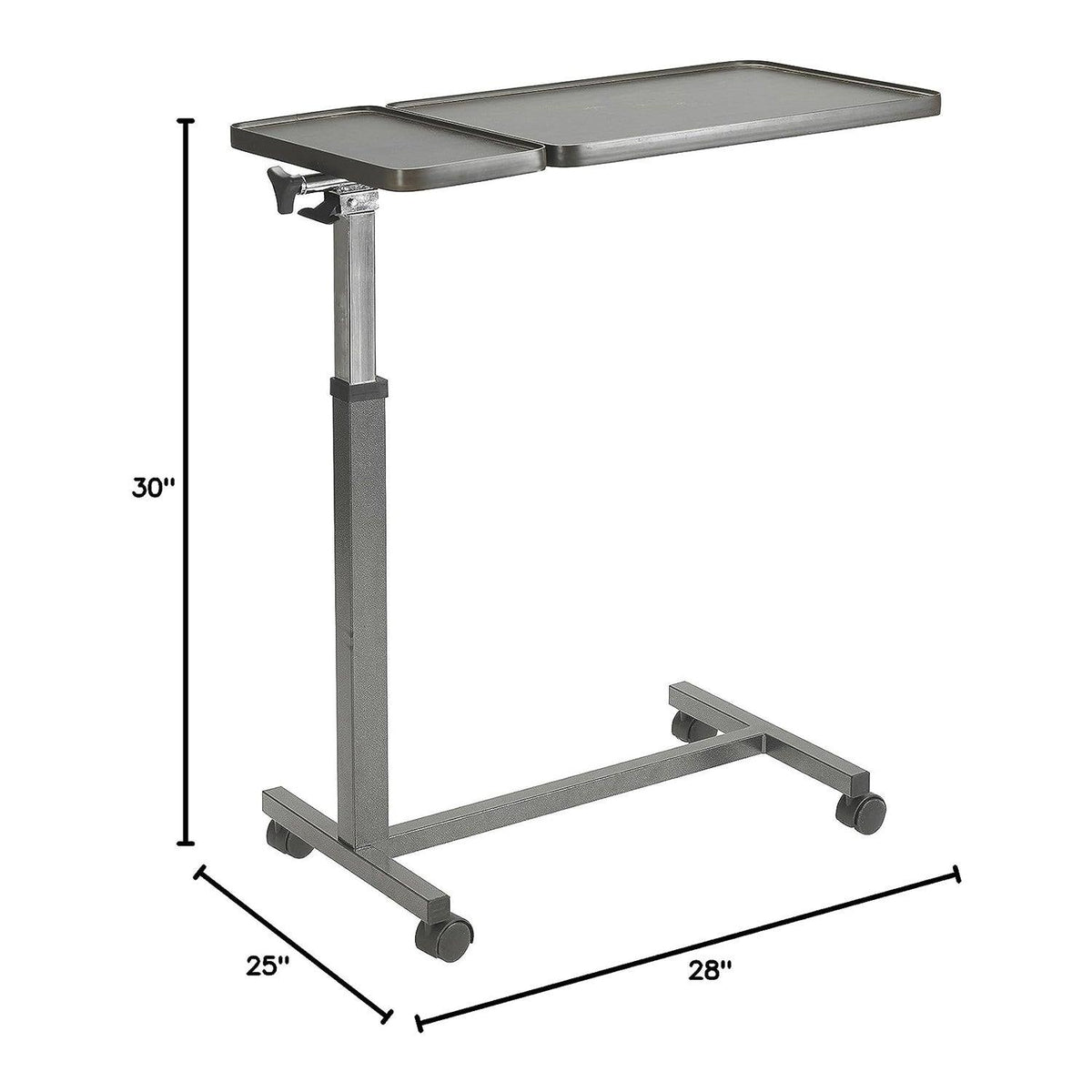 Over Bed Table - Deluxe Twin Top Over Bed or Chair Table Adjustable Height and Angle Mobility Aid Apparel & Accessories - Tophatter Daily Deals